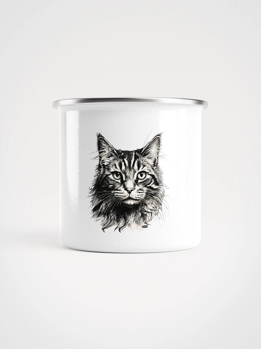 Whiskered Wanderlust Enamel Mug product image (1)