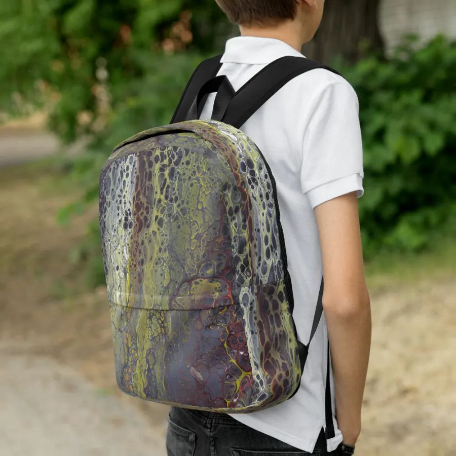 Amphibian - Acrylic Pour Print, Backpack product image (8)