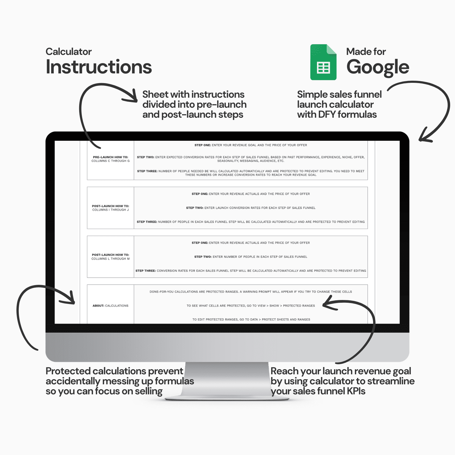 Course Launch Funnel Calculator Spreadsheet product image (5)