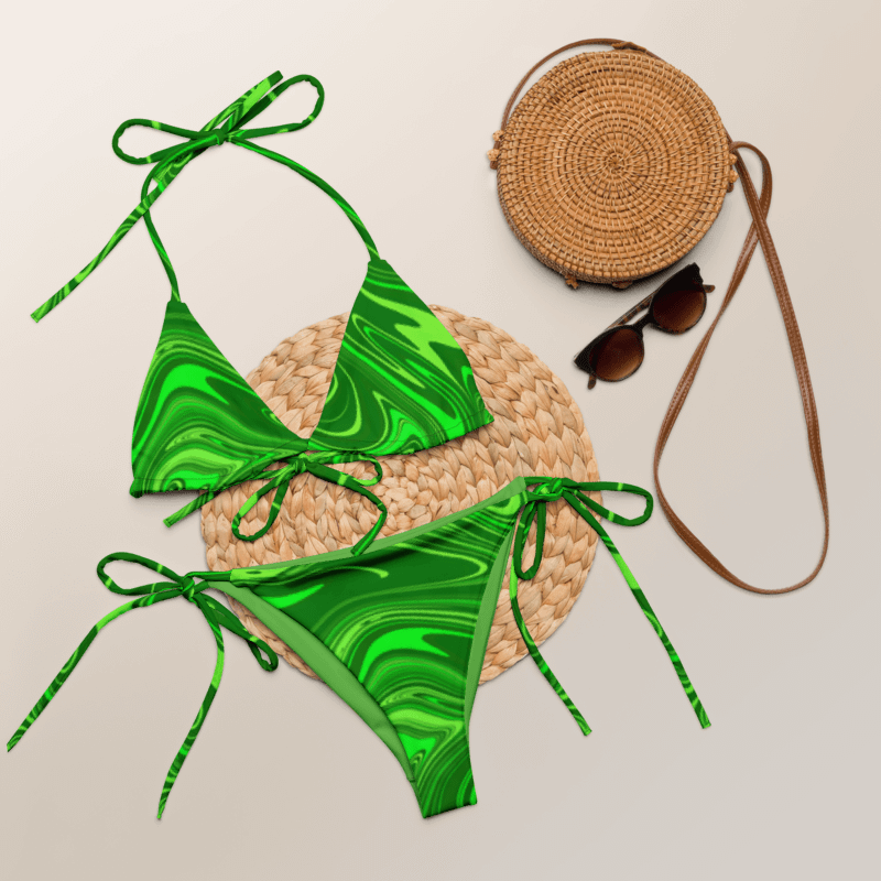 Bikini Set - Different Shades of Green Digital Fluid Art product image (3)