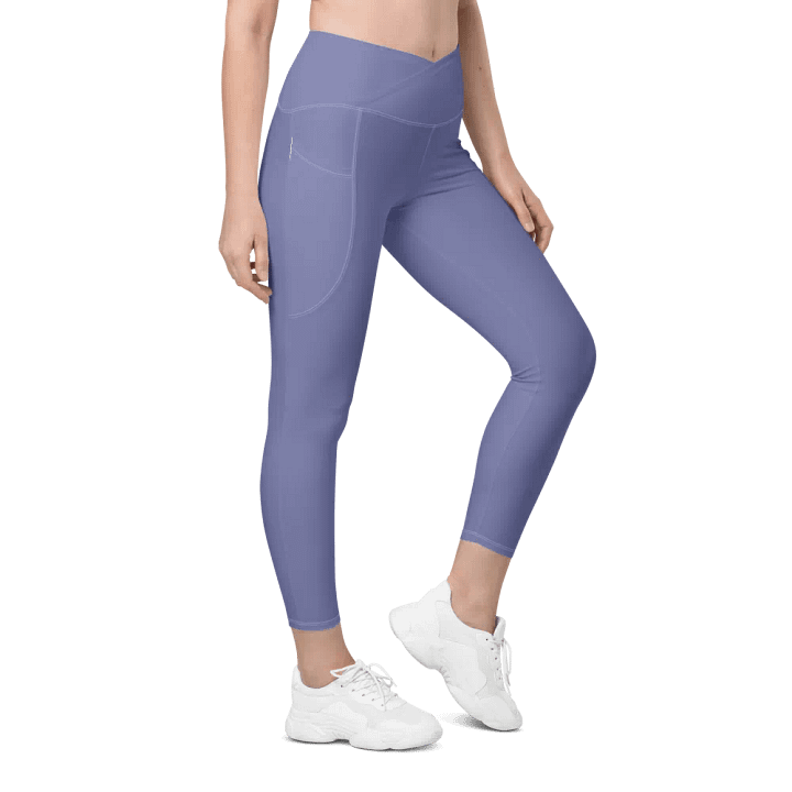 Plain Purple Soft Summer Women's High Waisted Premium Crossover Leggings with Pockets by Treasure Pie product image (1)