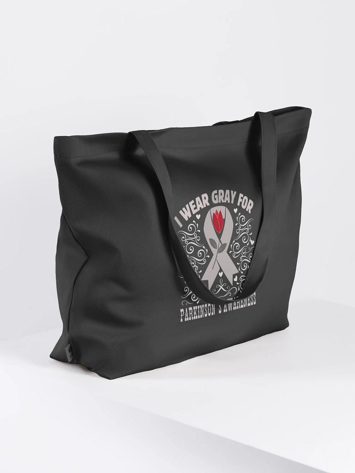 I Wear Gray For Parkinson`s Awareness, Flourish Eco Tote Bag product image (2)