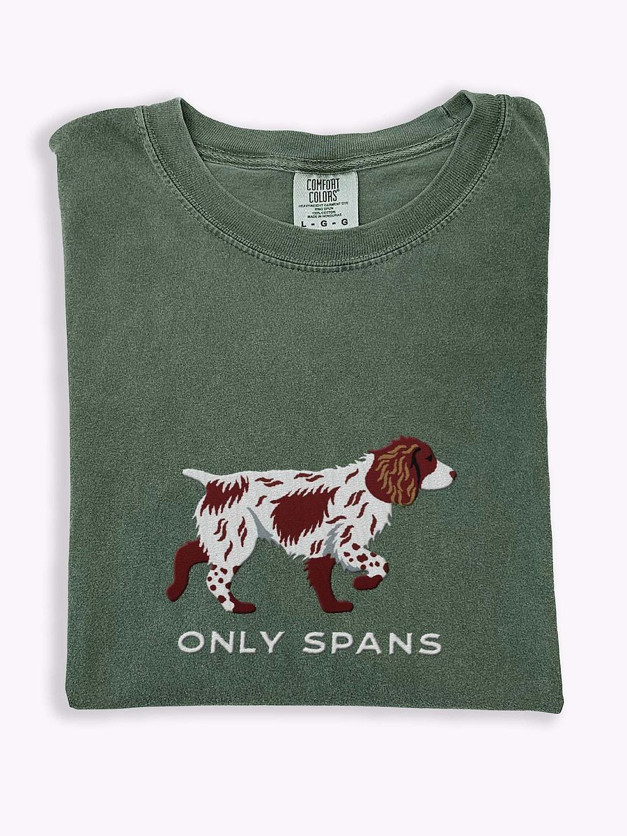 Only Spans T-Shirt(Embroidered) of a Working Cocker Spaniel(Liver & White) product image (1)