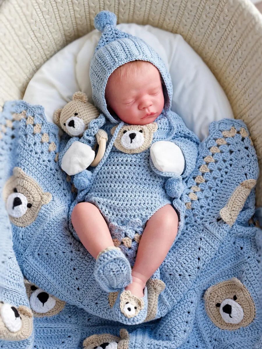 Crochet Baby Romper Pattern (with Teddy Bear Applique) product image (3)