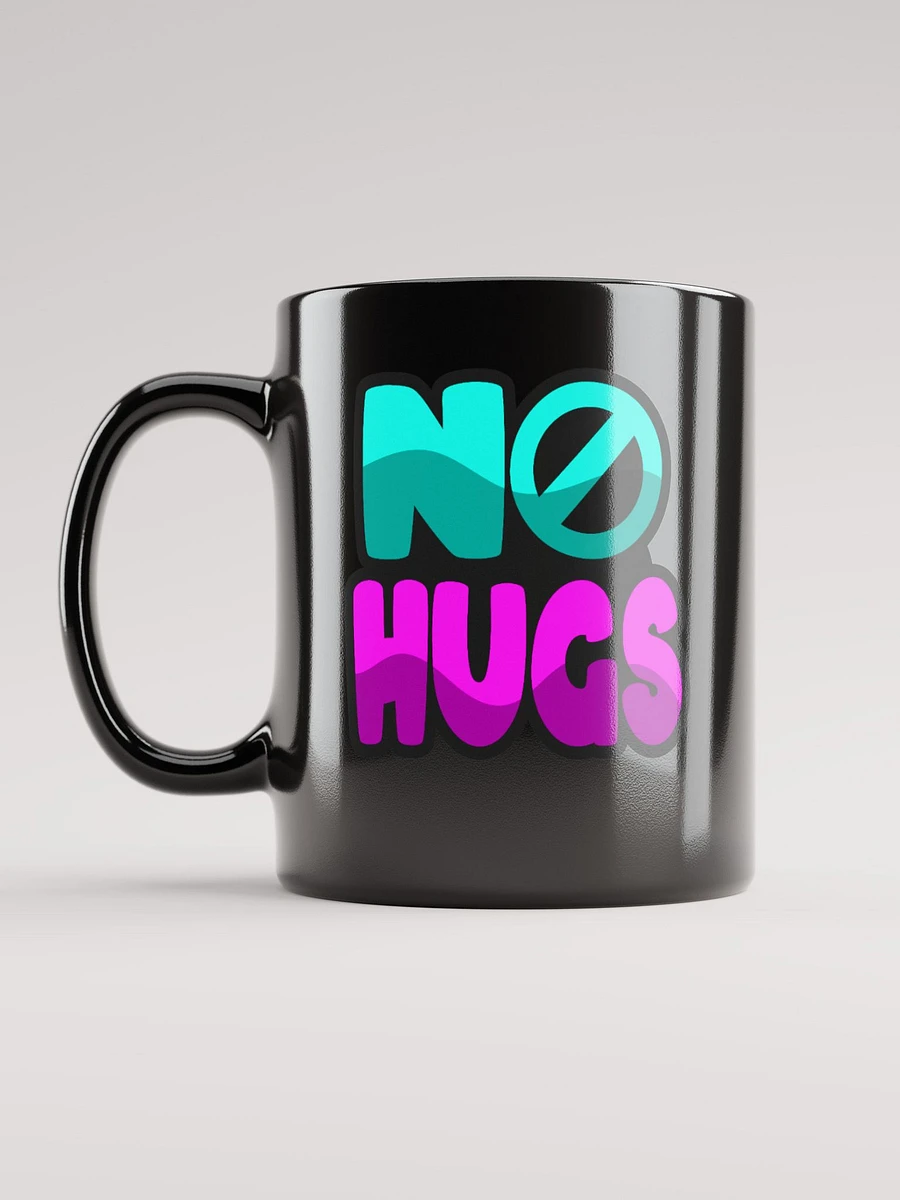 NO HUGS GLOSSY BLACK MUG product image (1)