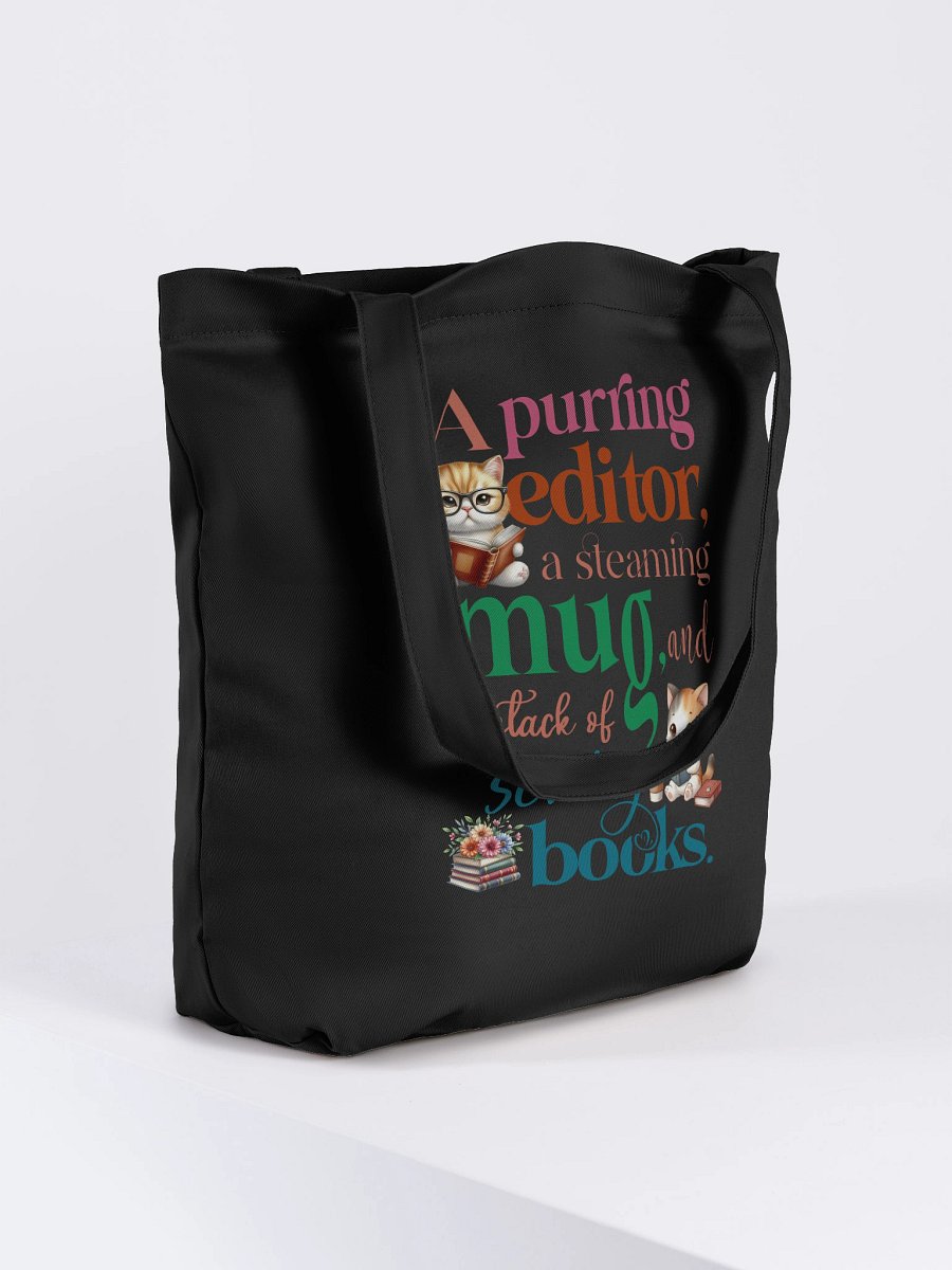 Purring Editor Cat Lover Tote Bag product image (1)