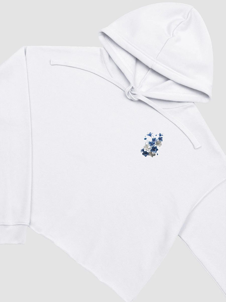 Women's Cropped Hoodie With Blue Flowers product image (1)