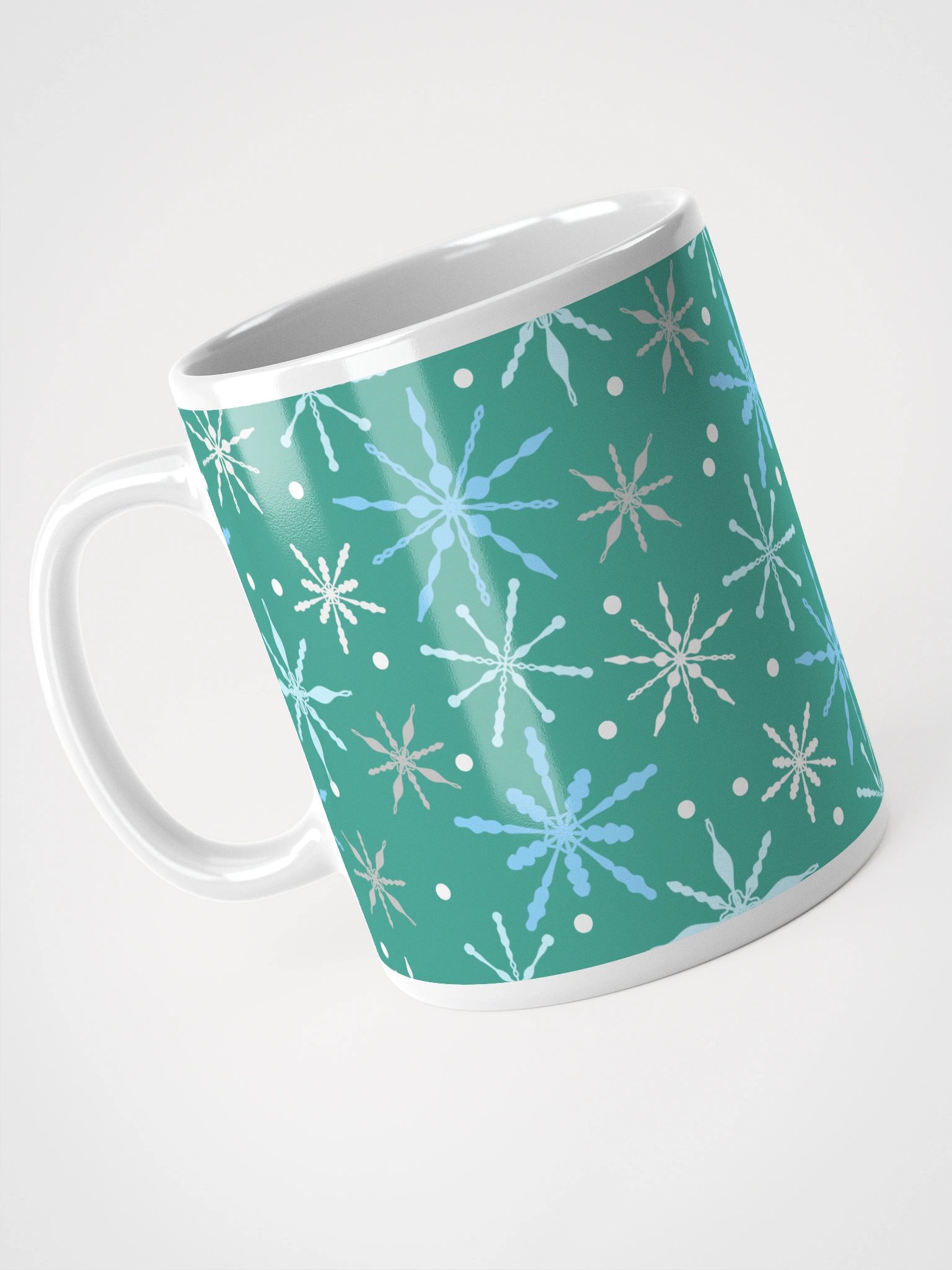 Snowflakes Pattern Mug in Aqua product image (5)