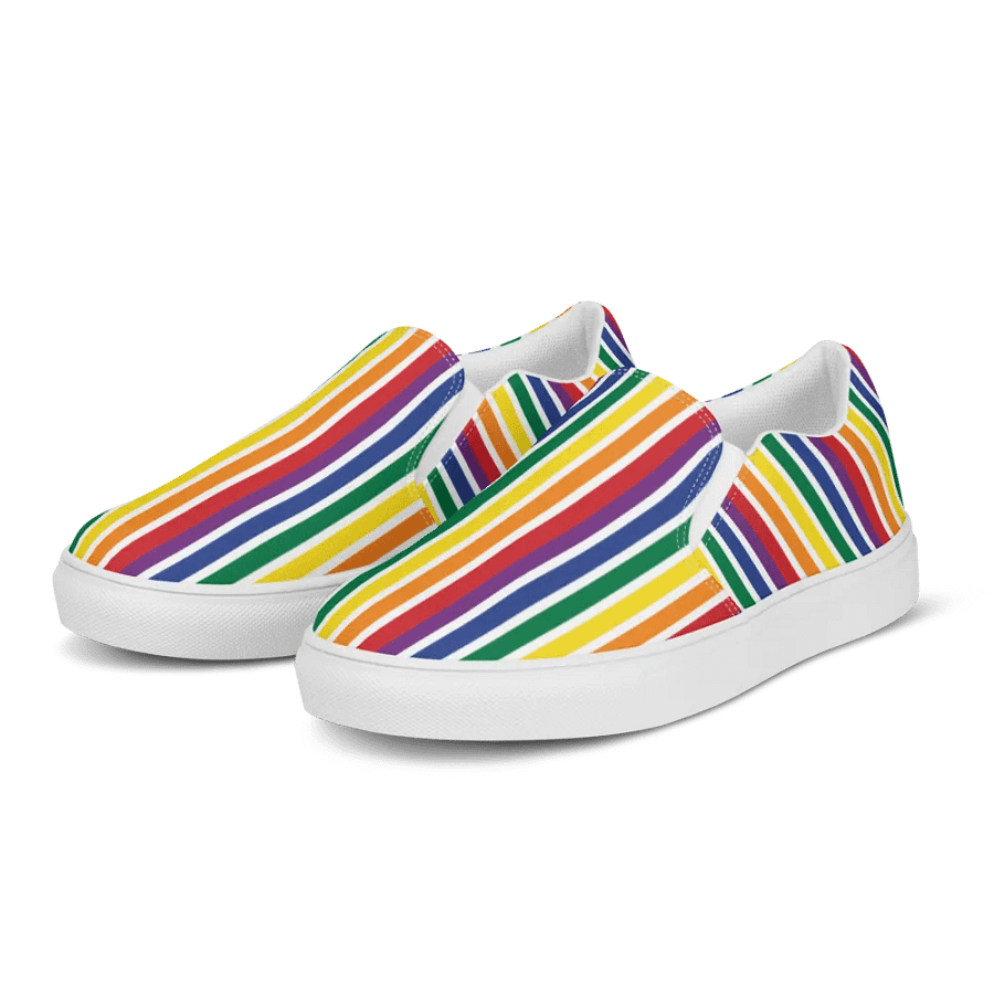 Rainbow Stripe Women's Slip On product image (3)