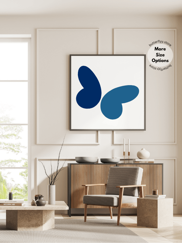 Abstract Blue-winged Butterfly Printable Wall Art product image (1)