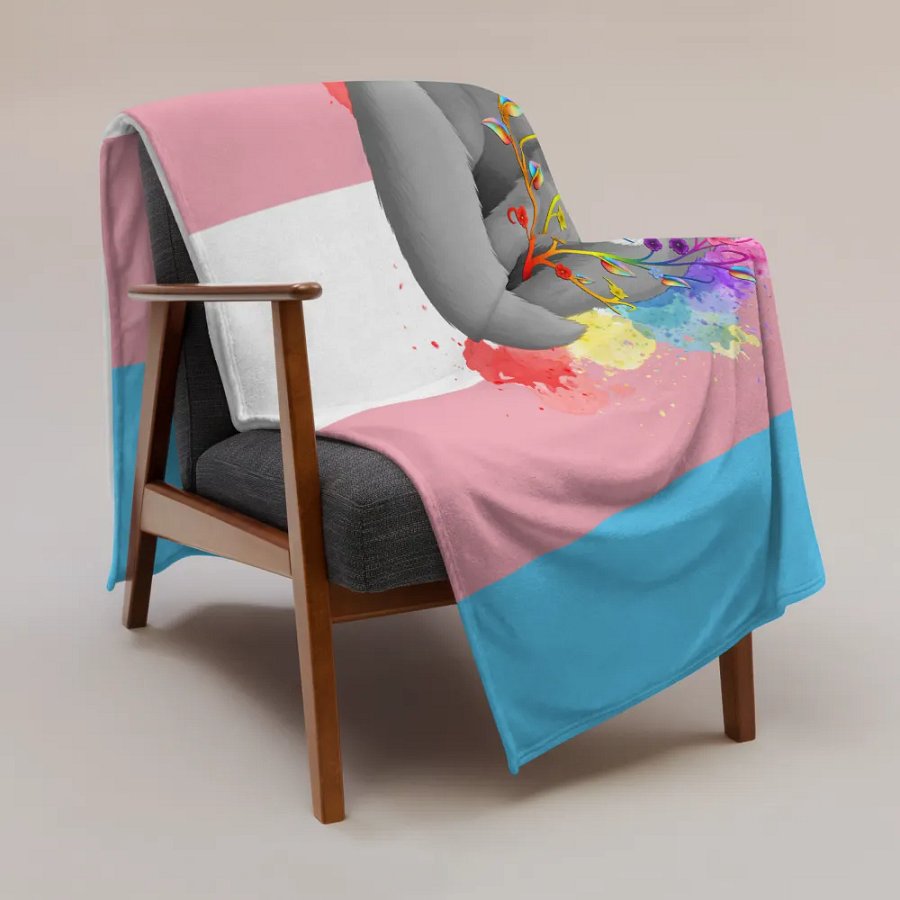 Transgender Pride Fox Blanket (2023) product image (3)