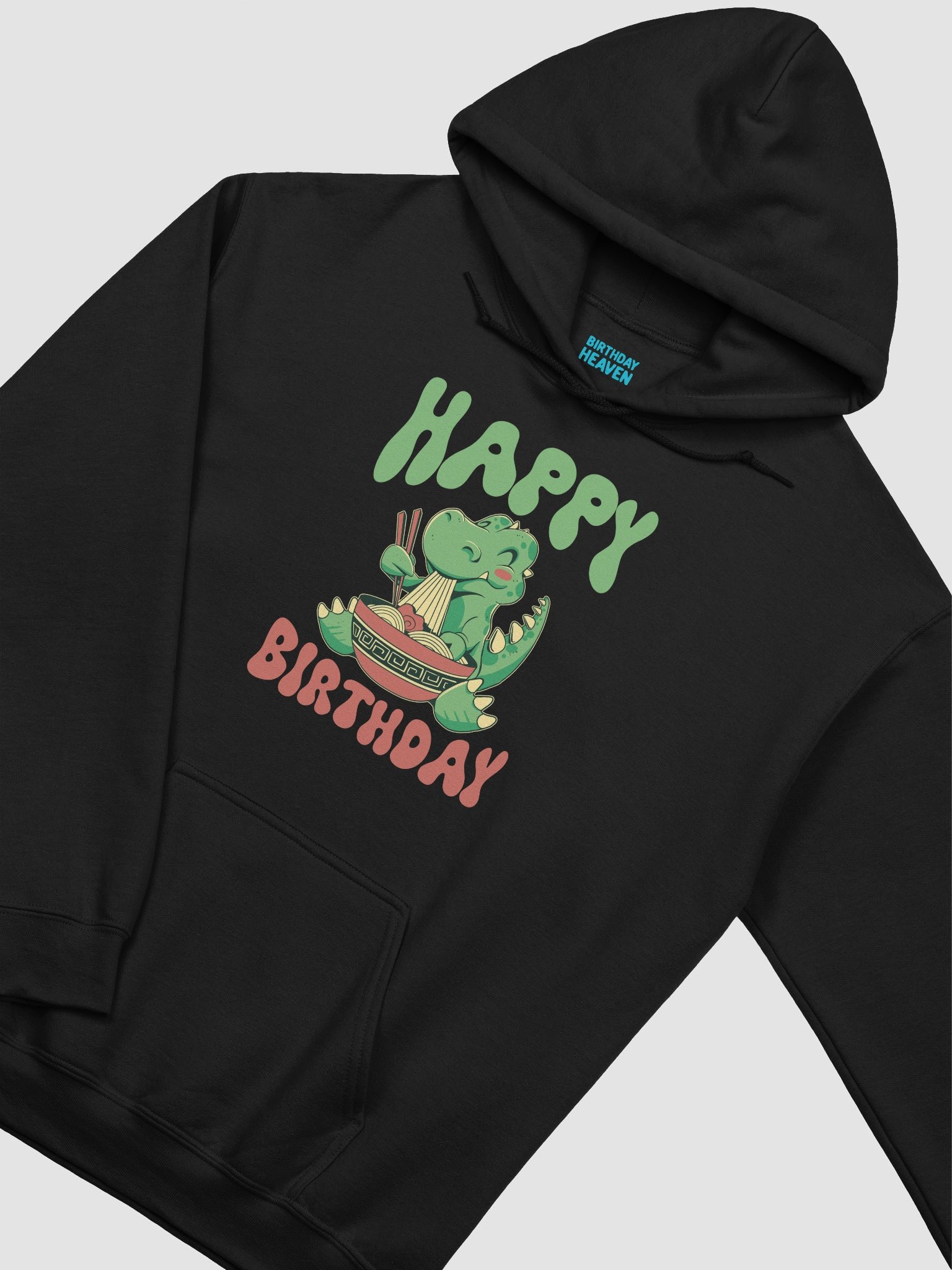 Happy Birthday (Dinosaur Eating Noodles) Hoodie product image (3)