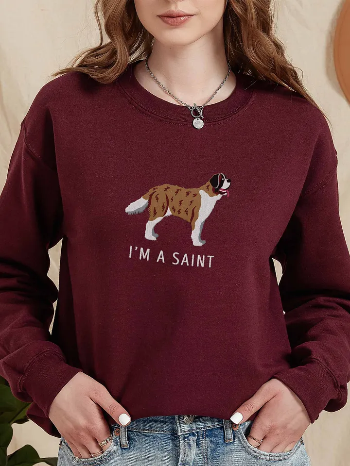 I'm a Saint Sweatshirt (Embroidered) of a Saint Bernard(Brindle) product image (2)