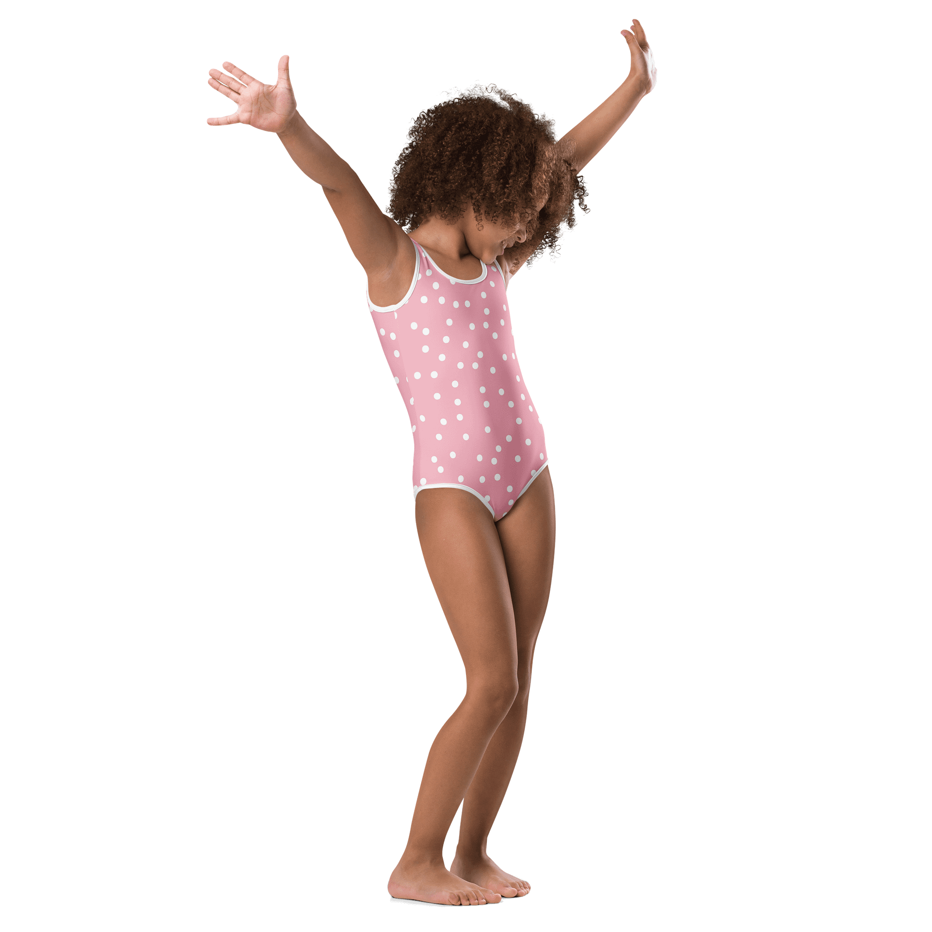 Girls’ Pink Polka Dot One-Piece Swimsuit product image (2)