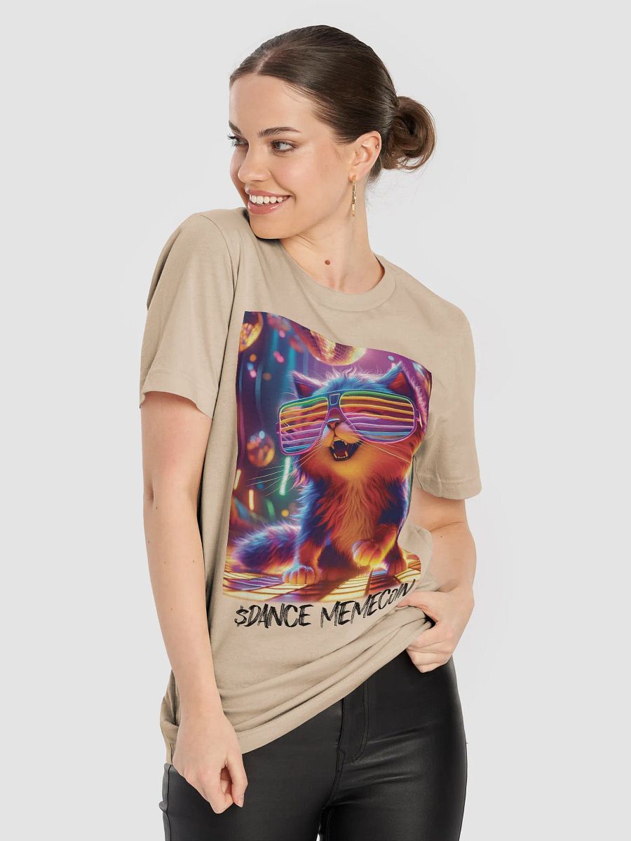 PARTY KITTY - DANCE MEMECOIN - PREMIUM TEE - TAN product image (3)