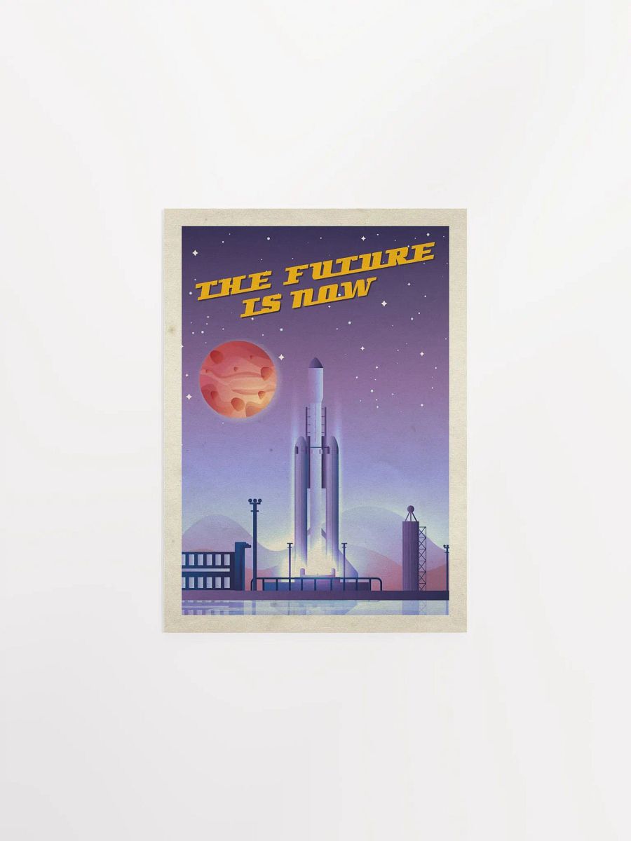The Future is Now, SpaceX Falcon Heavy — Vintage space poster, retro space art, propaganda poster, retrofuturism art, retro sci-fi print product image (6)