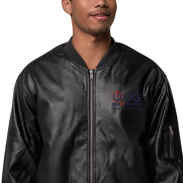 OUG Logo Faux Leather Bomber Jacket product image (1)
