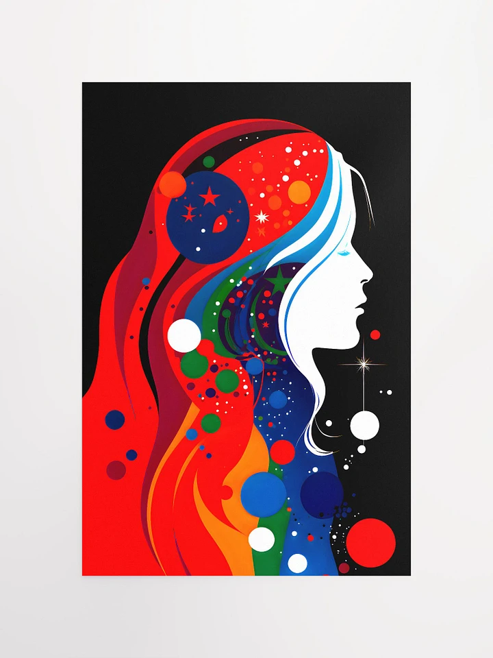 Woman Portrait Psychedelic Abstract Art Cosmic Matte Poster product image (2)