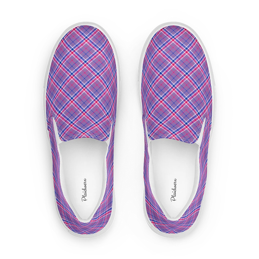 Lavender, Magenta, and Blue Plaid Women's Slip-On Shoes product image (1)