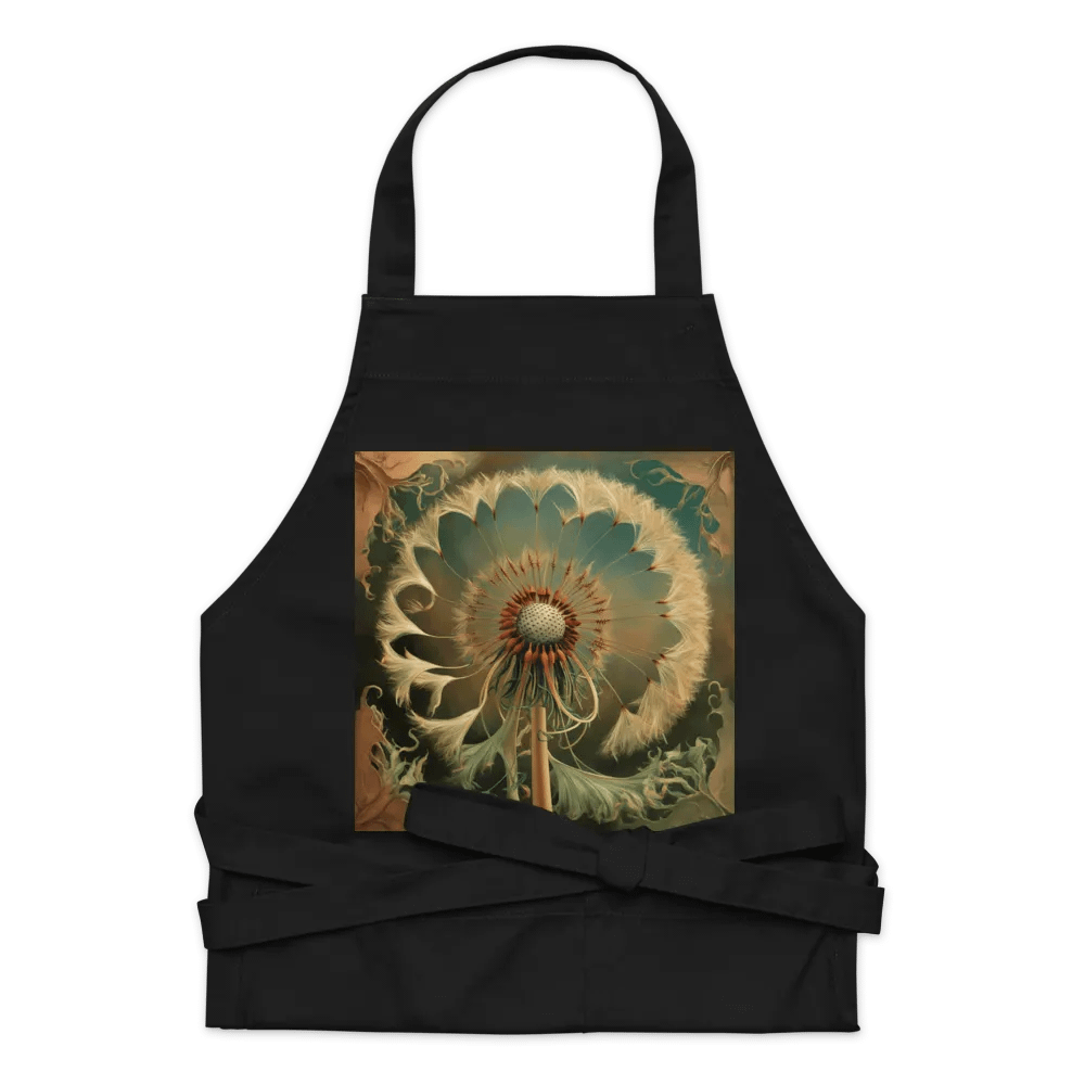 Art Nouveau Dandelion Flower Seed Head In Gold Organic Cotton Apron product image (6)