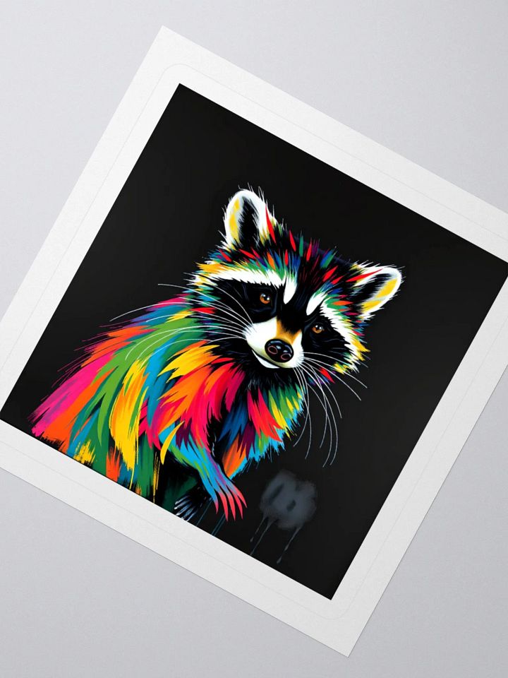 Vibrant Raccoon Kiss Cut Stickers product image (5)