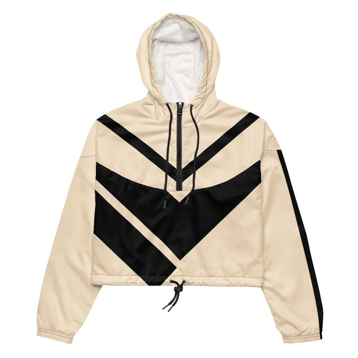 Black Stripes Crop Hoodie Windbreaker product image (1)