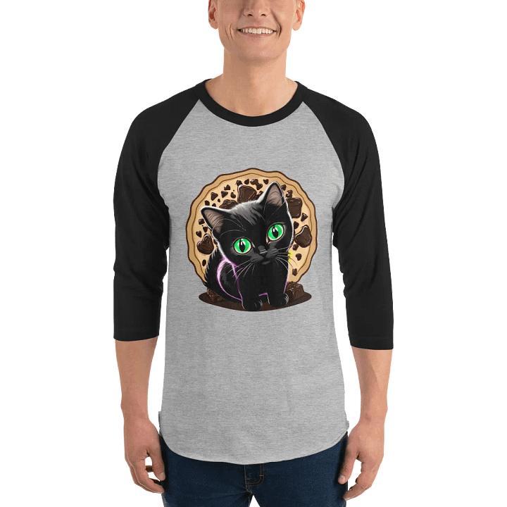 Cookie Kitty Stable Diffusion Baseball Tee - Light Torso Colors product image (1)