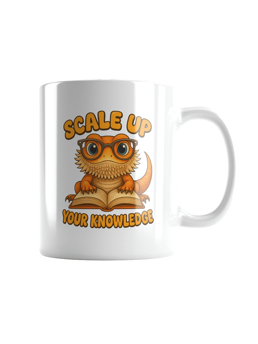 Bearded Dragon Pun Mug – “Scale Up Your Knowledge” Coffee Cup for Teachers & Bookworms product image (3)