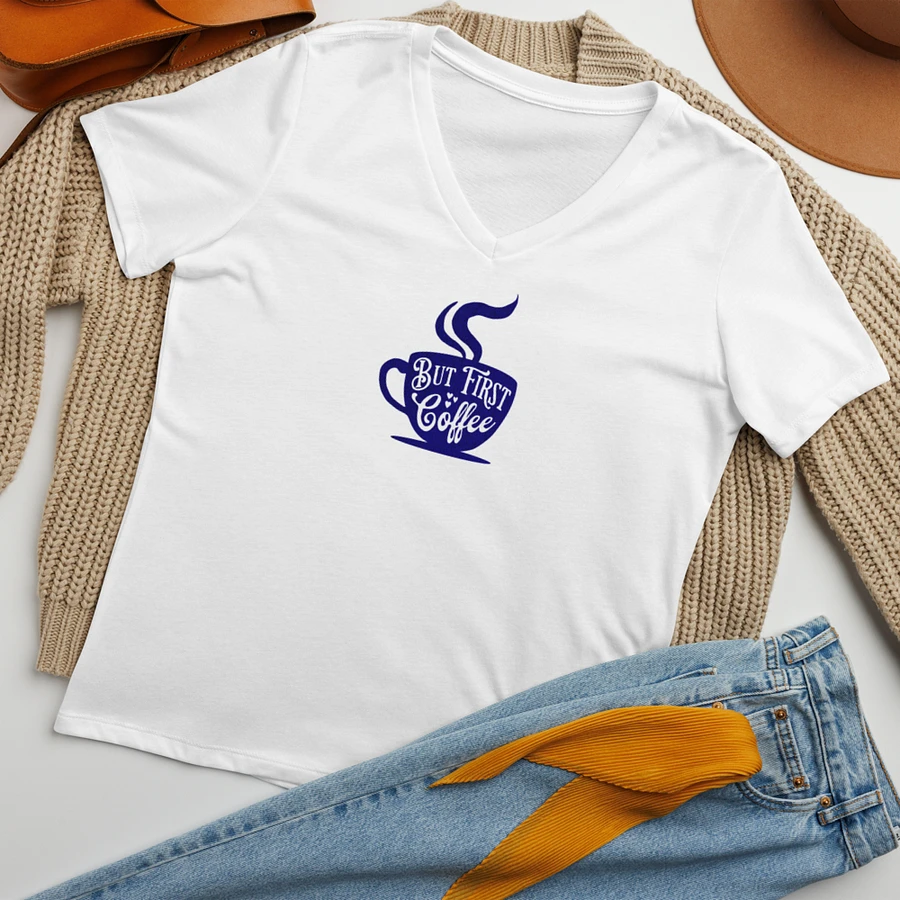 Coffee Lover's Relaxed V-Neck Tee product image (8)