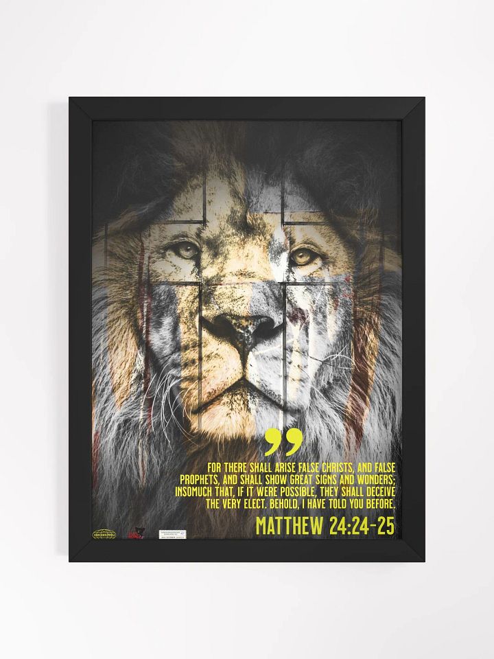 Beautiful Framed Lion of Judah Poster with Scripture product image (2)
