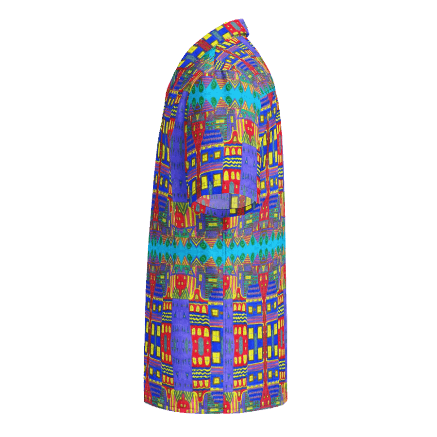 Abstract Playful Houses 2 Unisex Hawaiian Shirt product image (9)