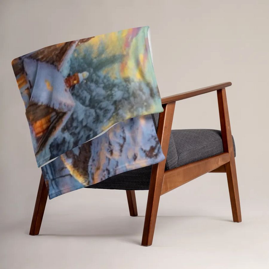 Winter Cottage Throw Blanket product image (6)