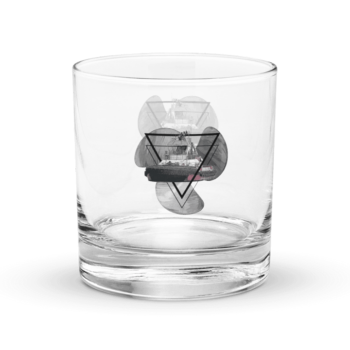 Three blade prop triangle Athena tug Rocks Glass 10.5oz product image (1)