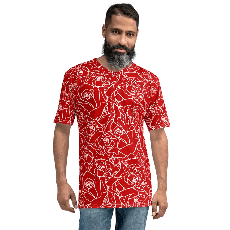 Loads of Roses · red-white crew neck t-shirt