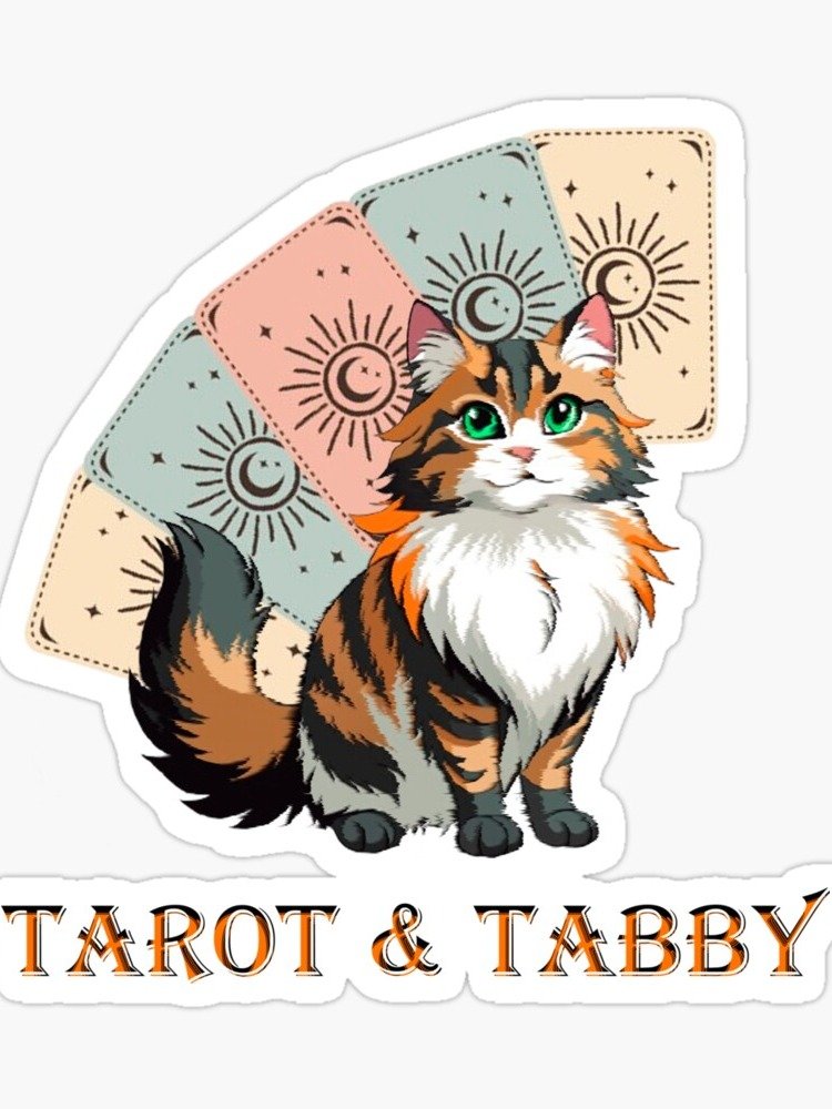 New Digital Product Tarot & Tabby – Mystic Cat Sticker Photographic Print product image (2)