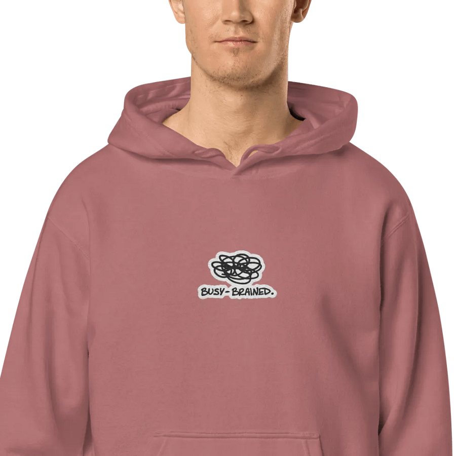 BUSY-BRAINED embroidered pigment hoodie (bubble design) product image (2)