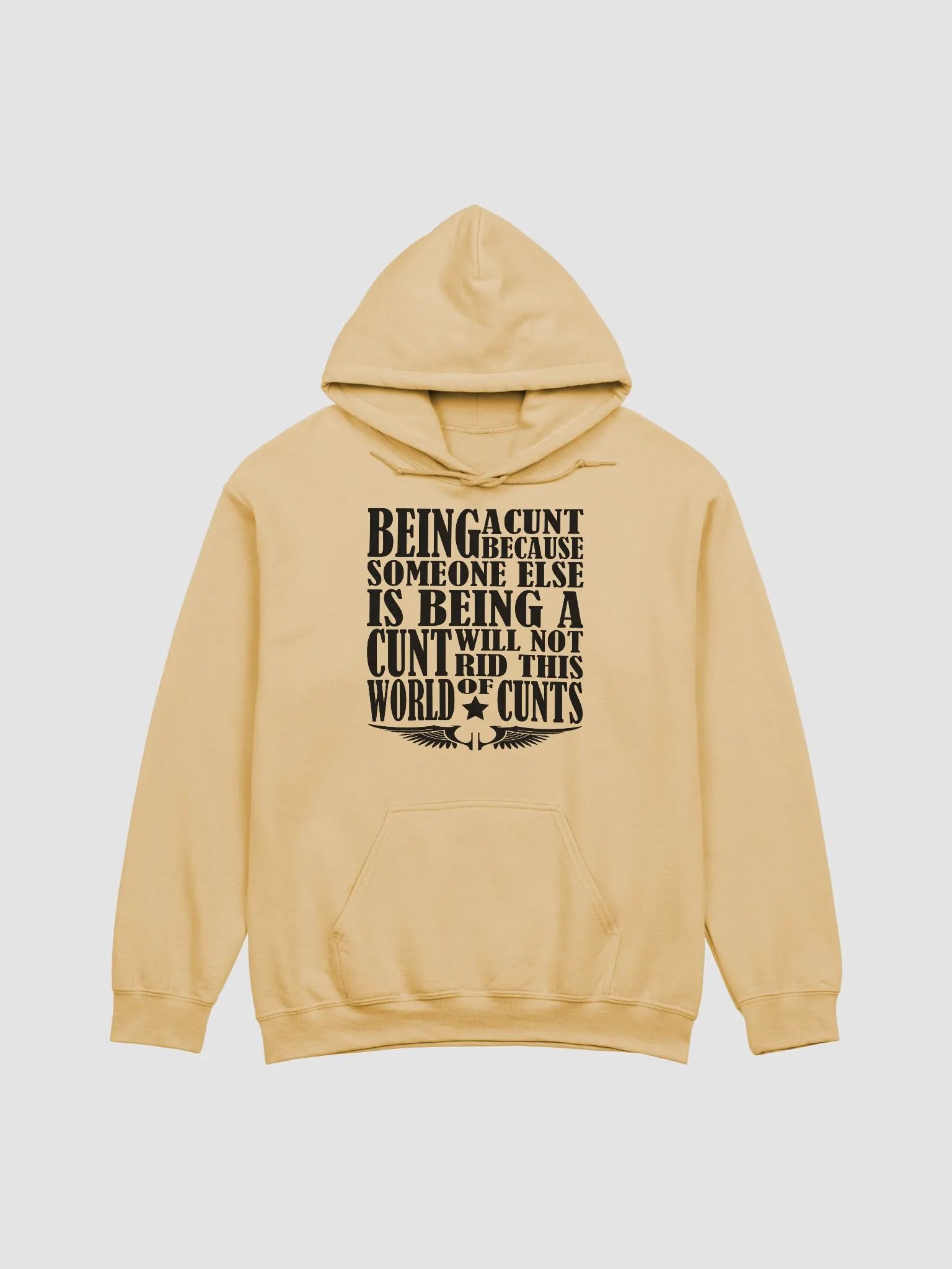 Stop Being A Cunt - Black Lettering - Gildan Classic Hoodie product image (2)