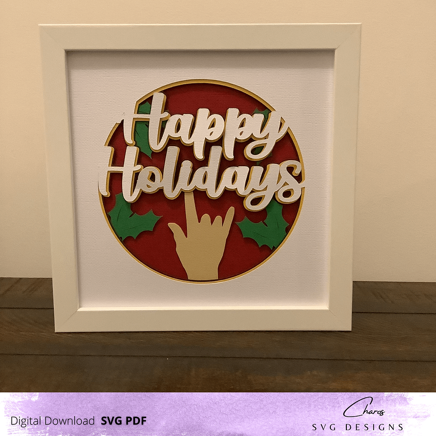 3D ASL 'I Love You' SVG Layered Shadow Box Design product image (4)