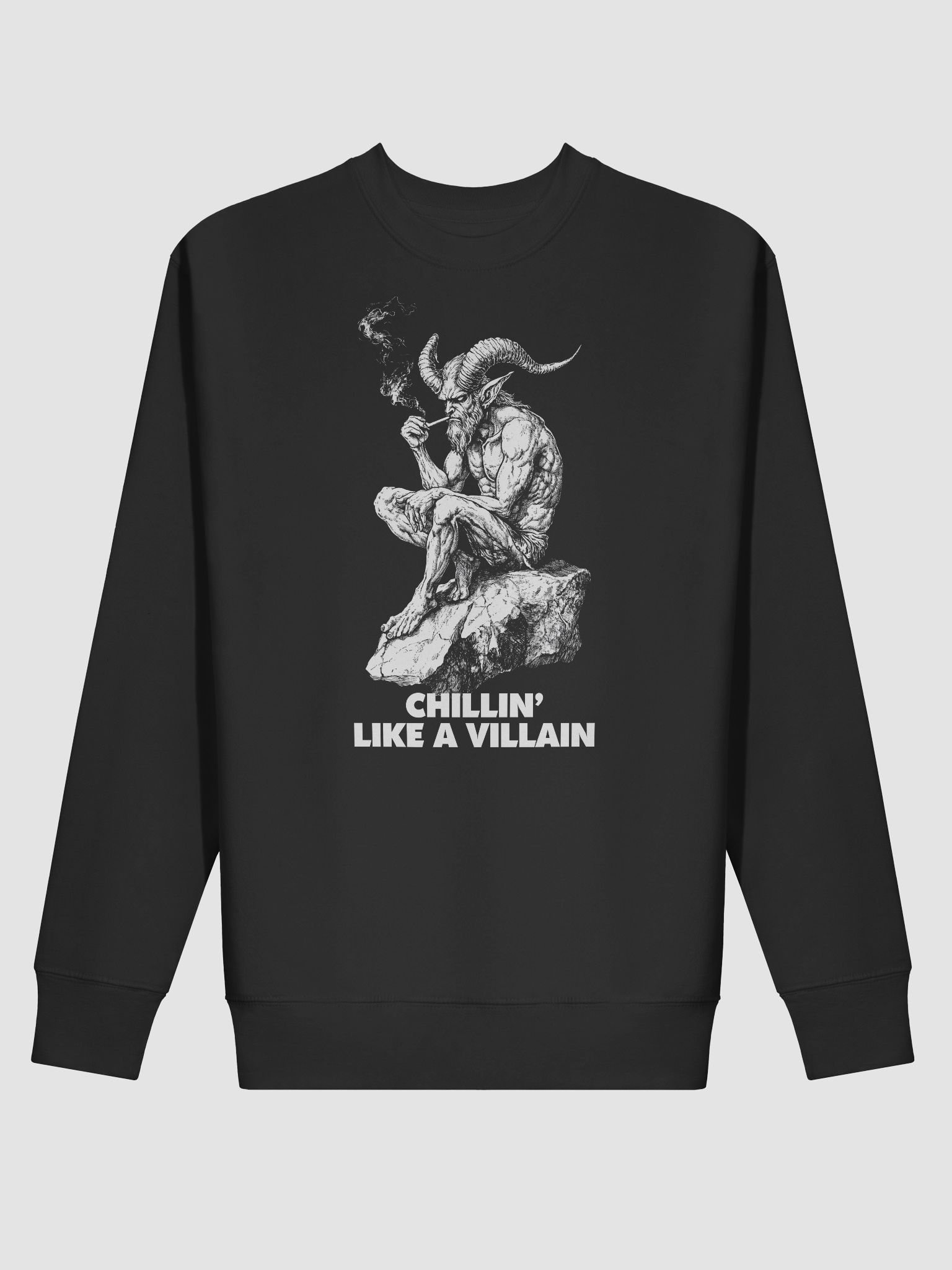 Chillin' Like A Villain - Smoking Devil Demon Satan sweatshirt product image (2)