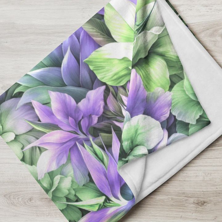 Color My World Green & Lilac Floral Throw Blanket product image (1)