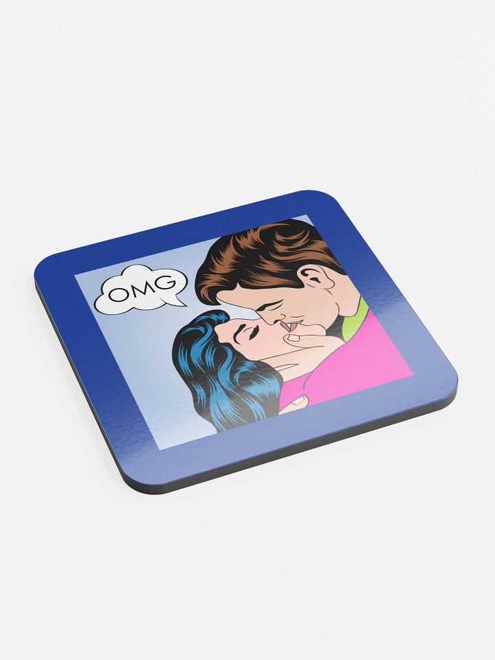 OMG Comic Book Blue Cork Coaster product image (2)