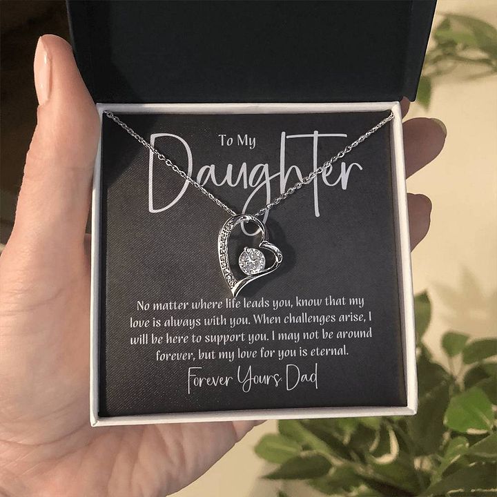 Daughter Forever Love Necklace From Dad - My Love For You Is Eternal product image (2)