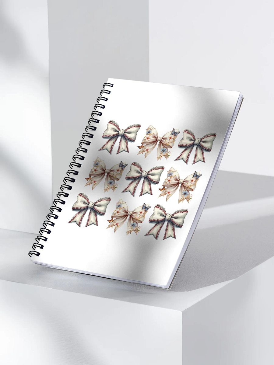 Spring Bows Baseball Floral Fantasy Spiral Notebook product image (3)