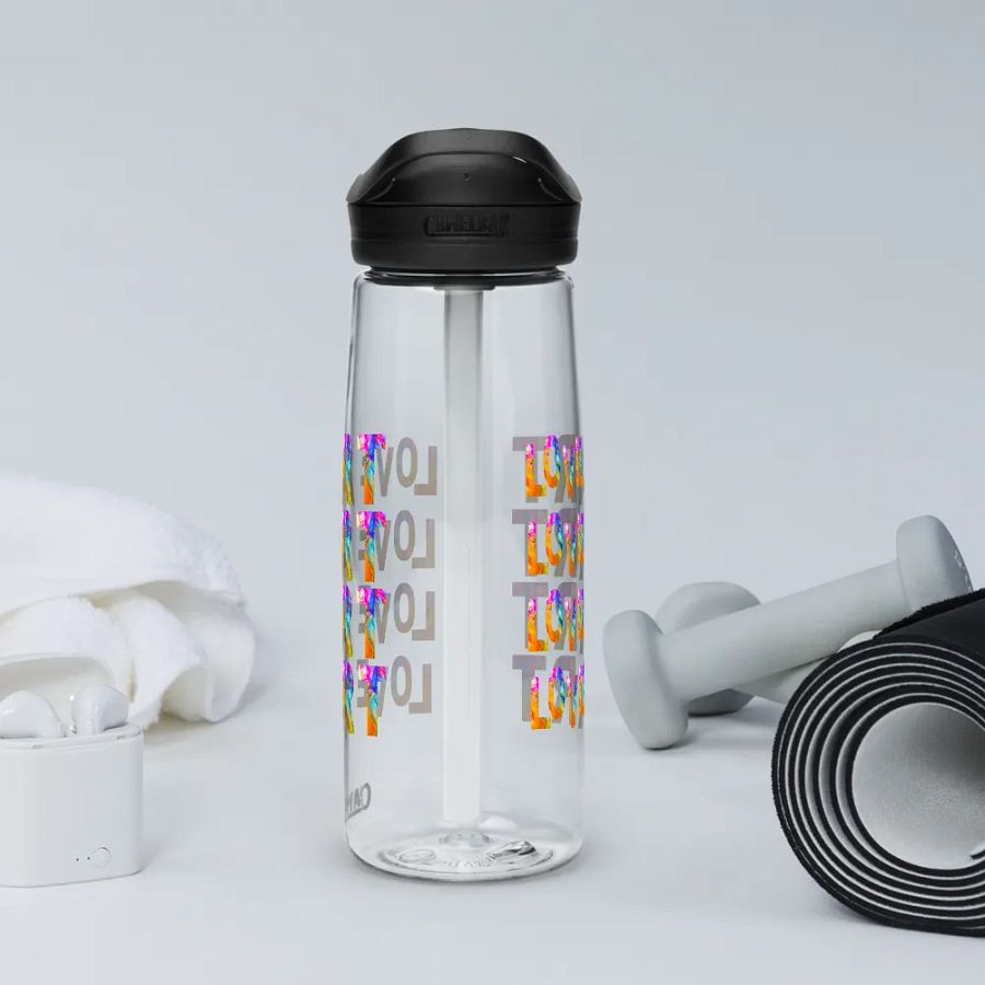Camelback water bottle with trendy artful  design 'I Love Art' design. product image (12)