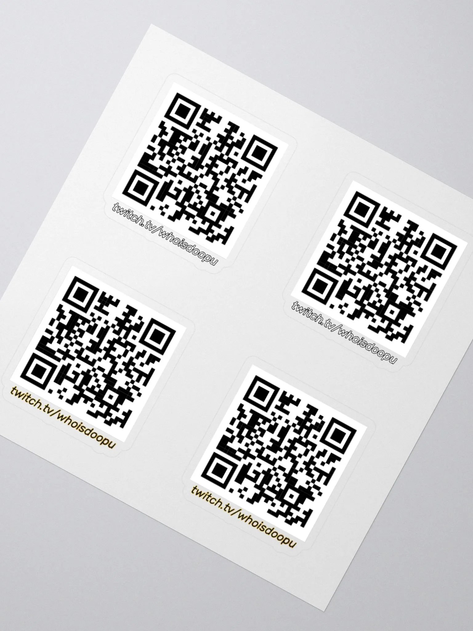 WhoIsDoopu Twitch QR Code - 4 Sticker Sheet product image (2)