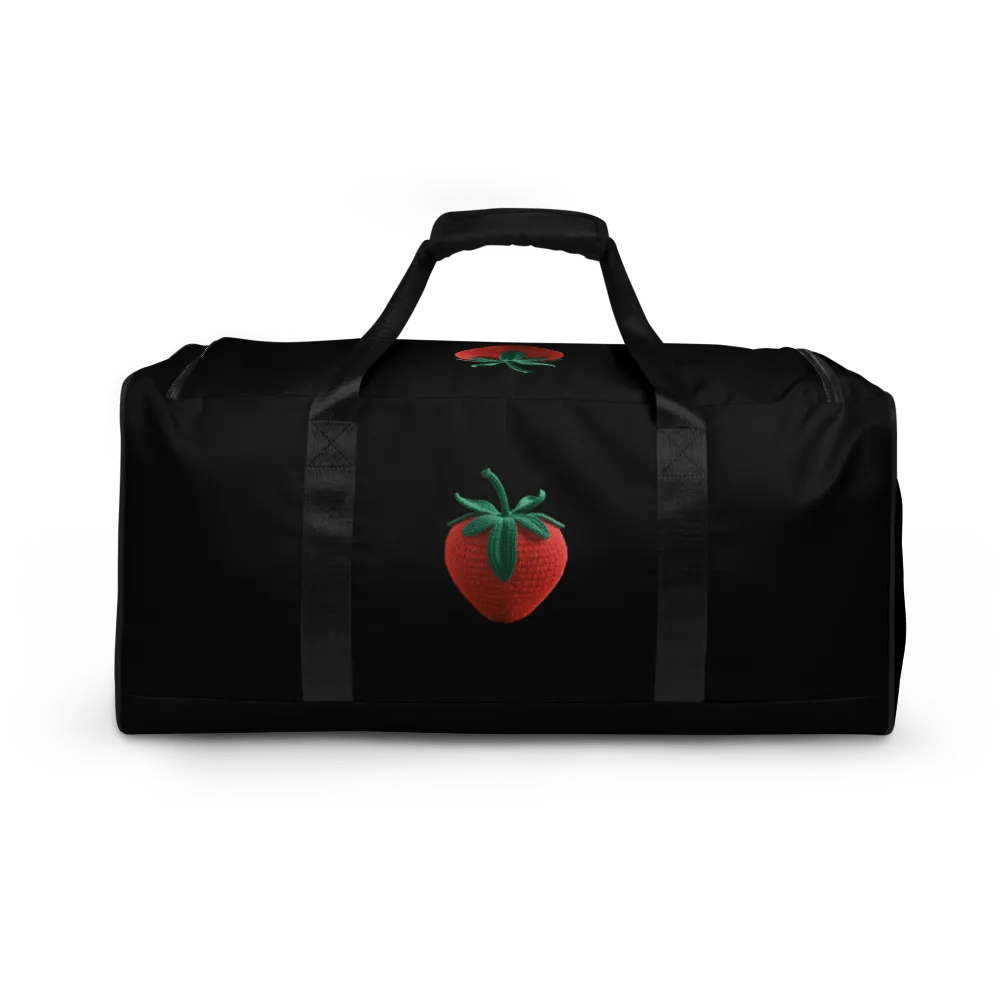 CozyAvocado Black Duffle Bag Strawberry #1 product image (2)