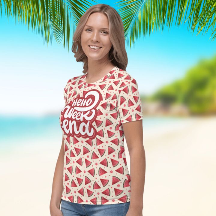 Hello Weekend Watermelon All Over Print T-shirt product image (1)