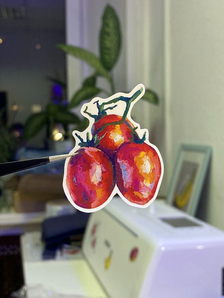 Three tomatoes sticker product image (1)