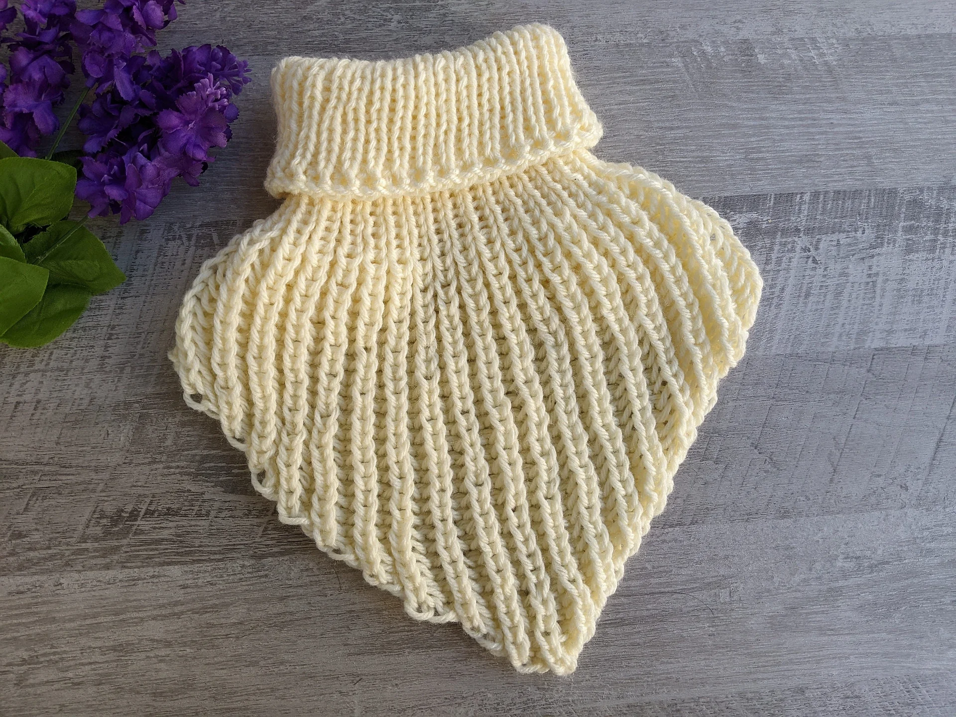 Ribbed Winter Dickey Knitting Pattern product image (2)