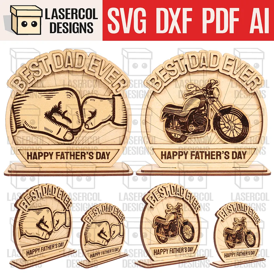 Father's Day Gift Plaque Bundle (Set 1-2) - Laser Cut Files product image (1)